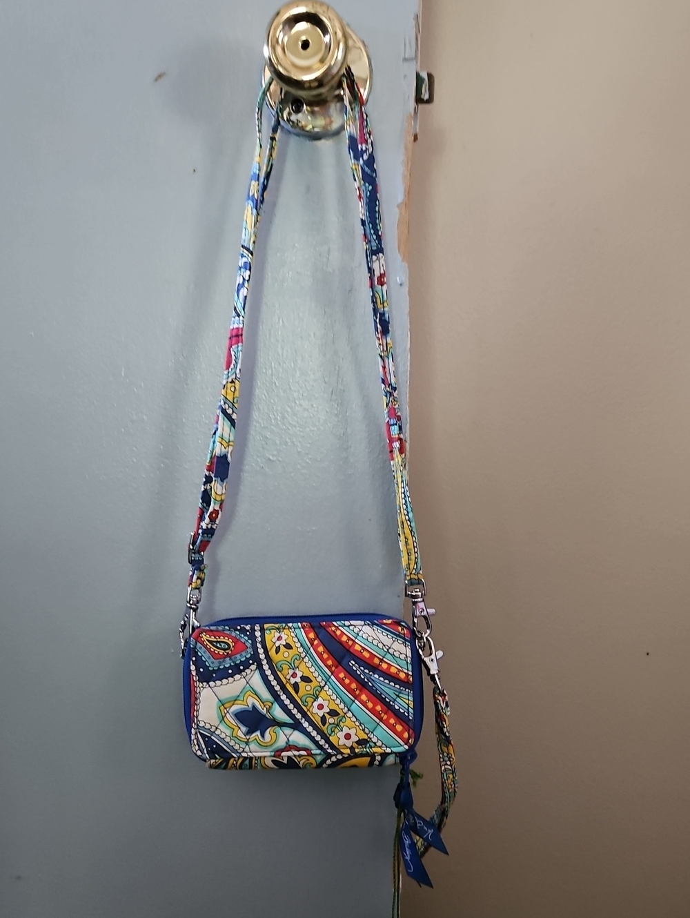 Vera Bradley All In One Crossbody In Retired Marina Paisley